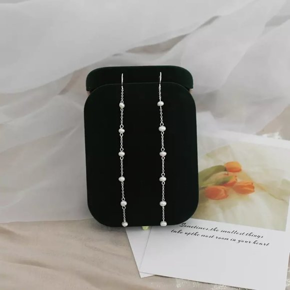 Real Dainty Pearls S925 Earrings - Picture 8 of 13